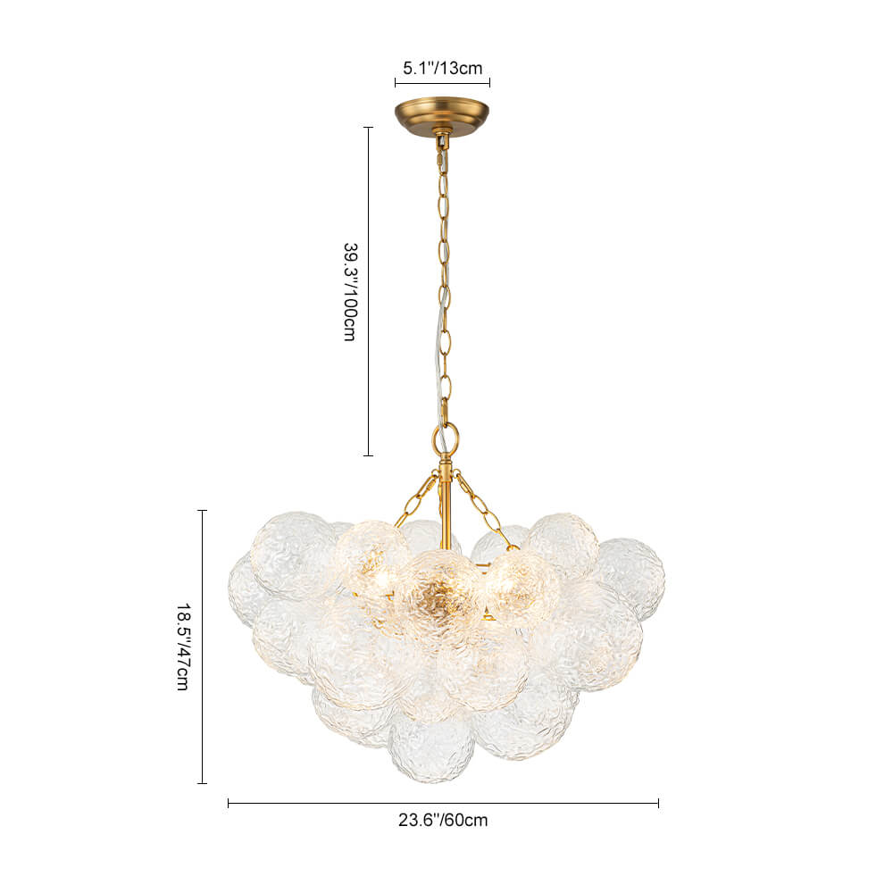 3/8 - Light Modern Grape Cluster Glass Chandelier - LightfixturesUAE