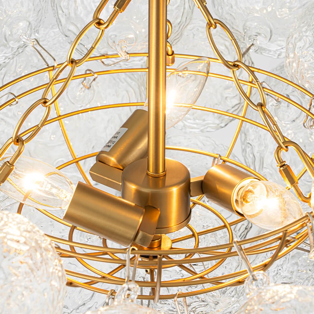 3/8 - Light Modern Grape Cluster Glass Chandelier - LightfixturesUAE