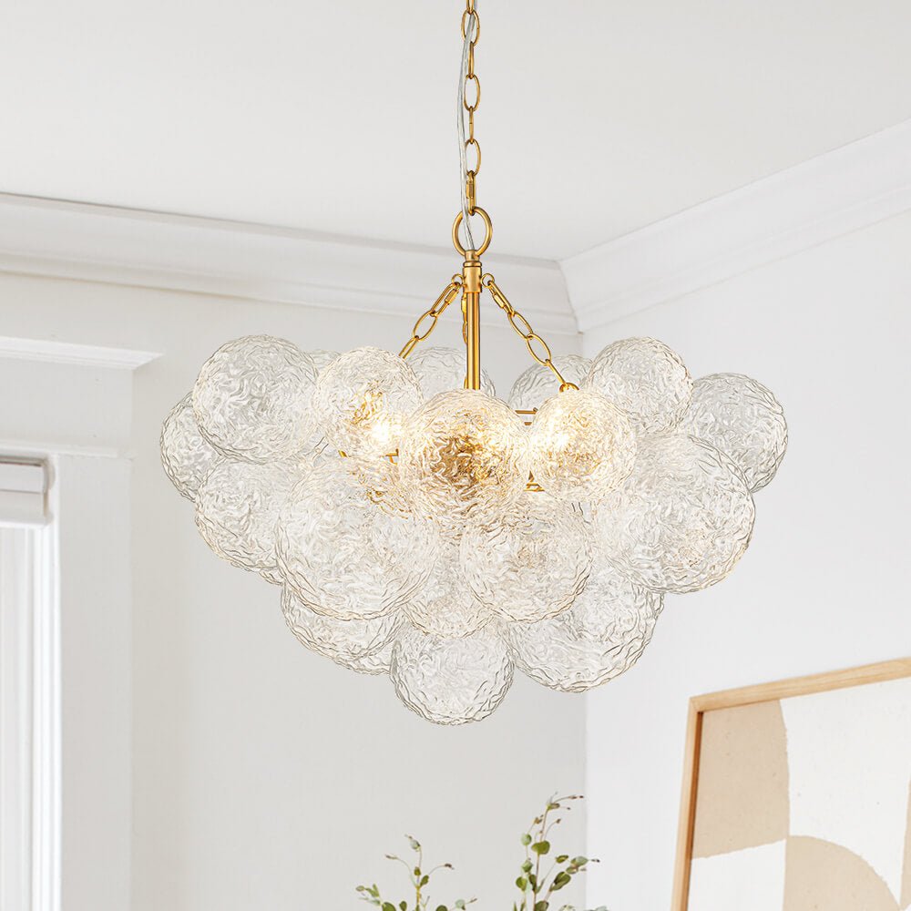 3/8 - Light Modern Grape Cluster Glass Chandelier - LightfixturesUAE