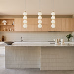 4 - Light Brass String Opal Glass LED Pendant Light - LightfixturesUAE