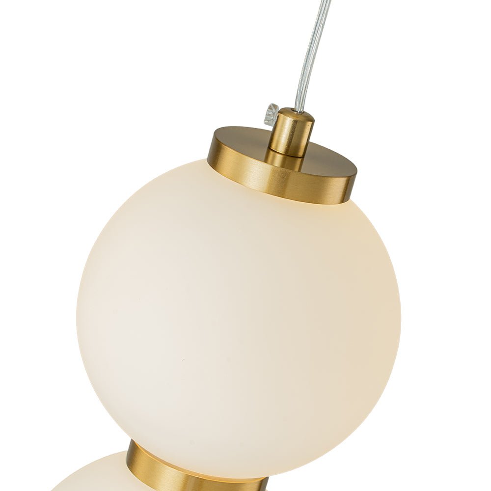 4 - Light Brass String Opal Glass LED Pendant Light - LightfixturesUAE