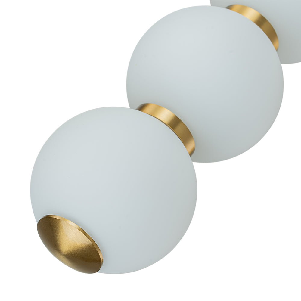 4 - Light Brass String Opal Glass LED Pendant Light - LightfixturesUAE