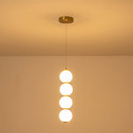 4 - Light Brass String Opal Glass LED Pendant Light - LightfixturesUAE