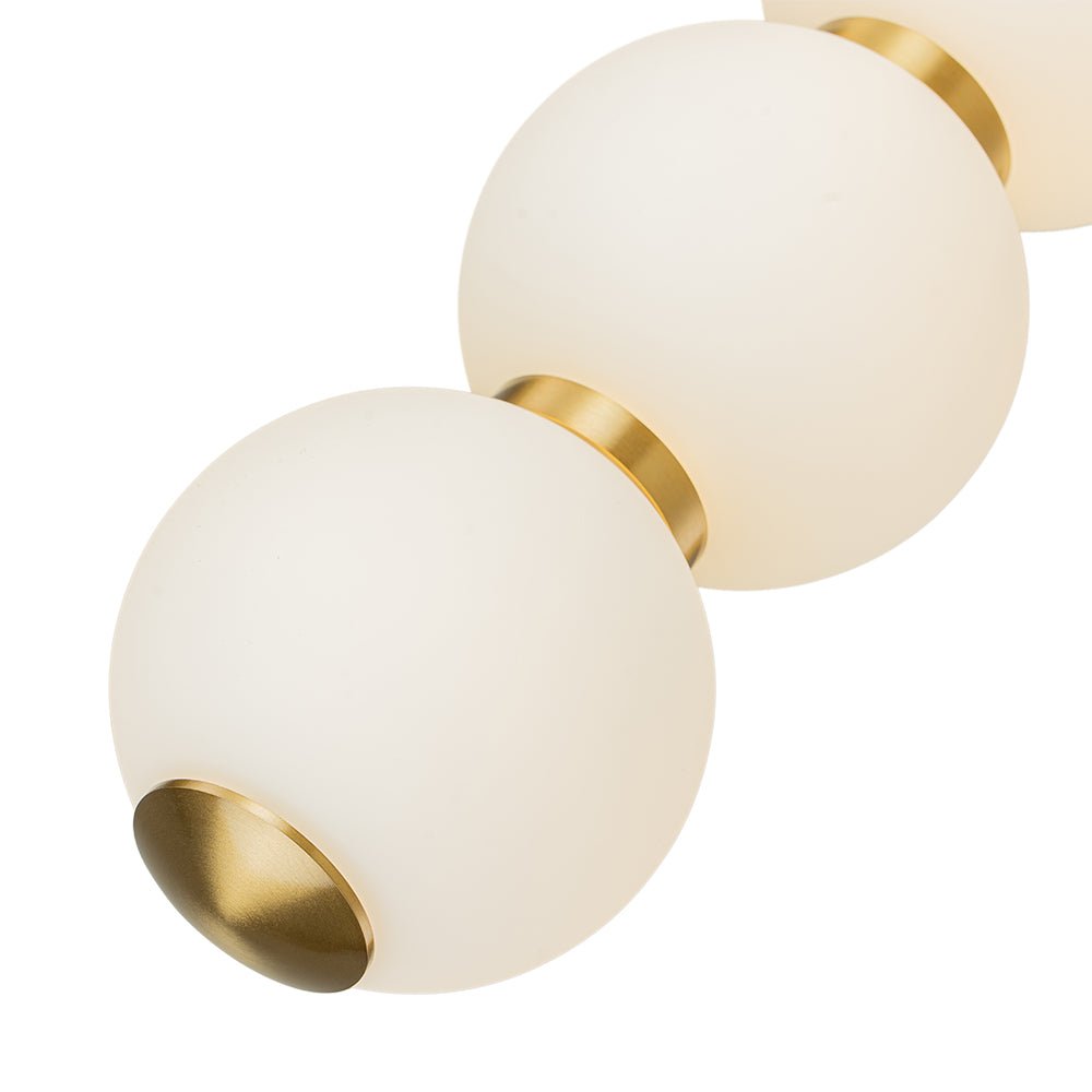 4 - Light Brass String Opal Glass LED Pendant Light - LightfixturesUAE