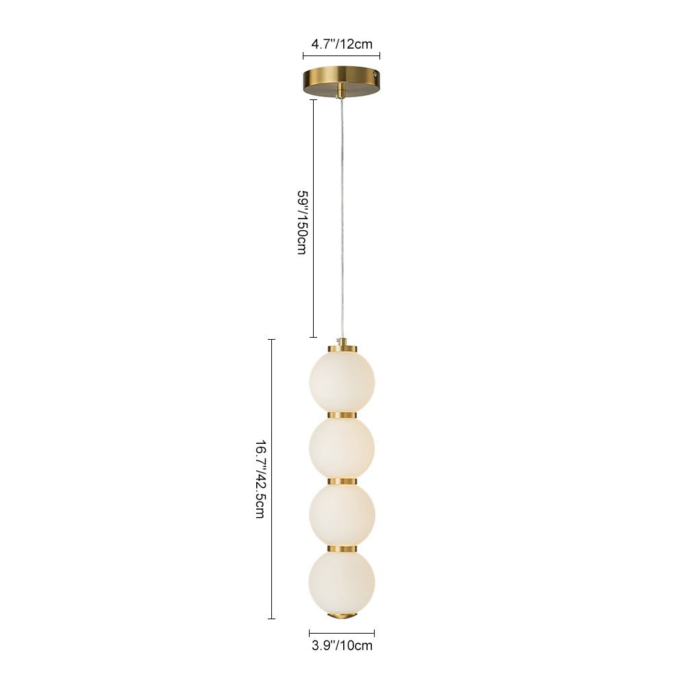 4 - Light Brass String Opal Glass LED Pendant Light - LightfixturesUAE
