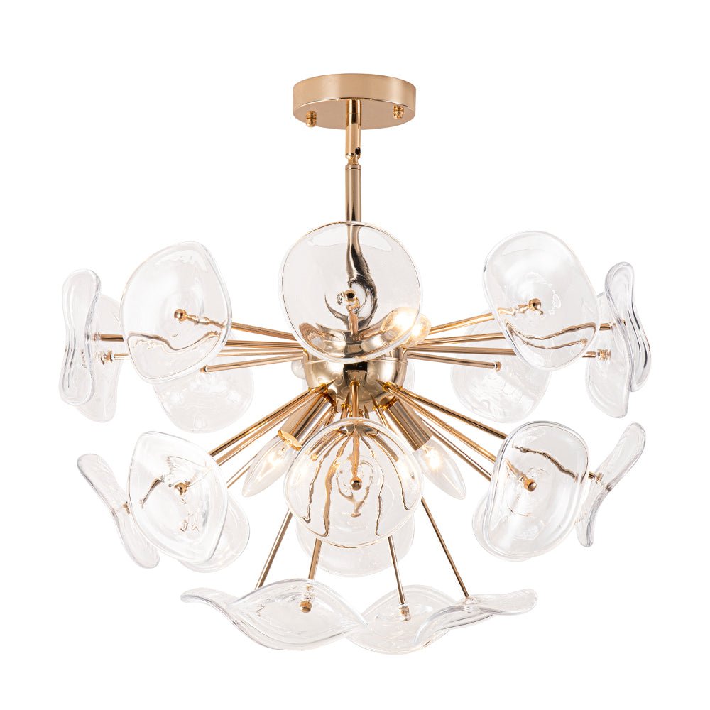 4 - Light Designer Glass Sunburst Sputnik Chandelier - LightfixturesUAE
