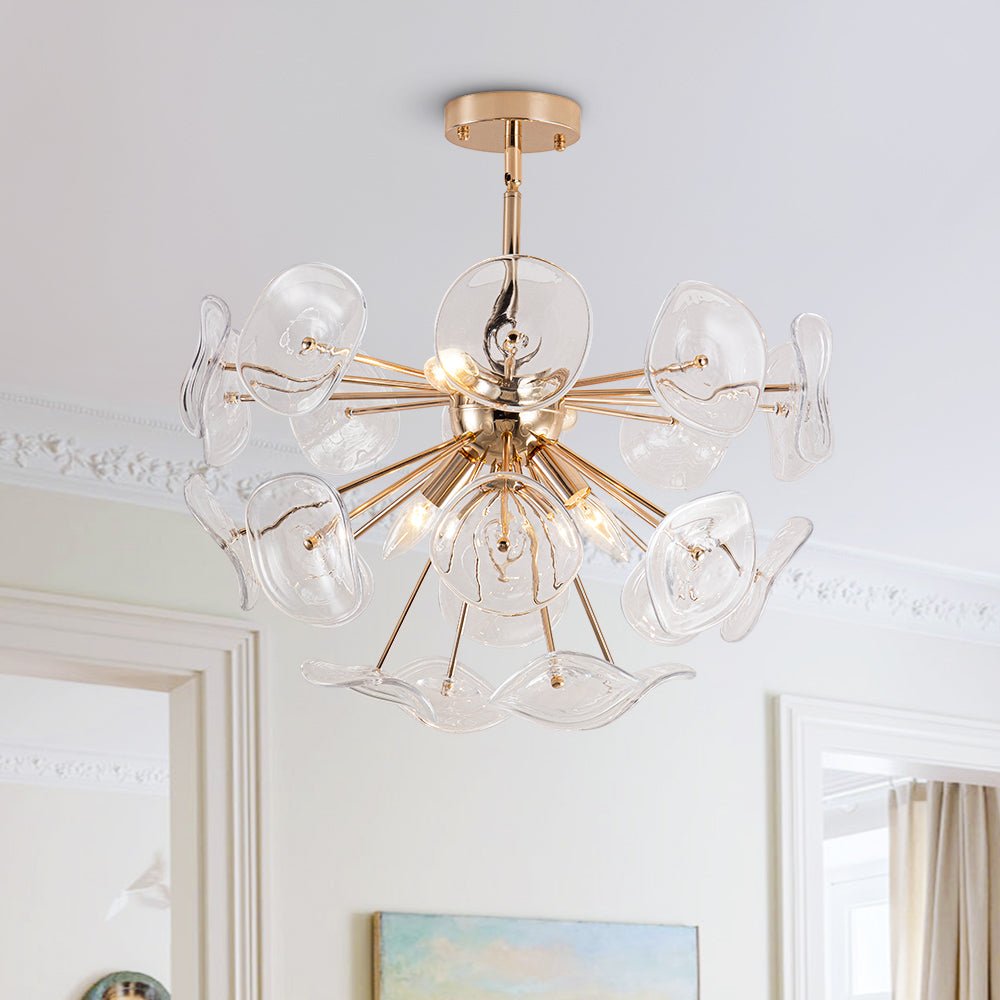 4 - Light Designer Glass Sunburst Sputnik Chandelier - LightfixturesUAE