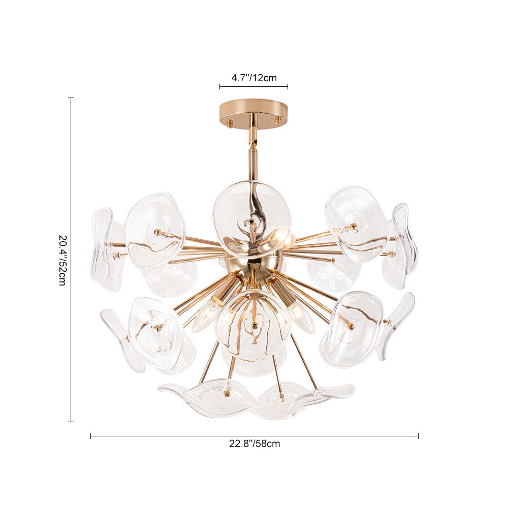 4 - Light Designer Glass Sunburst Sputnik Chandelier - LightfixturesUAE