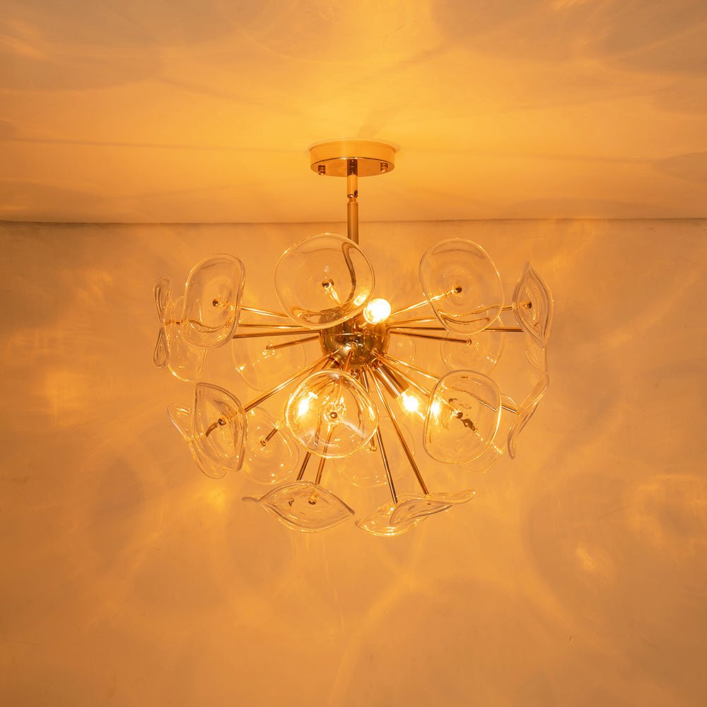4 - Light Designer Glass Sunburst Sputnik Chandelier - LightfixturesUAE