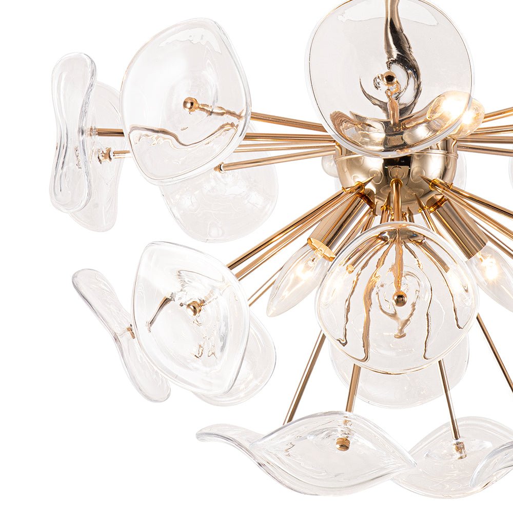 4 - Light Designer Glass Sunburst Sputnik Chandelier - LightfixturesUAE