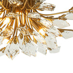 4 - Light Flower Branch Crystal Semi - Flush Mount Light - LightfixturesUAE