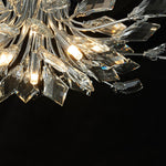 4 - Light Flower Branch Crystal Semi - Flush Mount Light - LightfixturesUAE