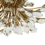 4 - Light Flower Branch Crystal Semi - Flush Mount Light - LightfixturesUAE