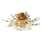 4 - Light Flower Branch Crystal Semi - Flush Mount Light - LightfixturesUAE