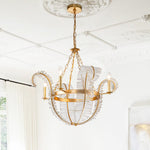 4 - Light Luxury Candle Style Crystal Leaf Chandelier - LightfixturesUAE