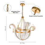 4 - Light Luxury Candle Style Crystal Leaf Chandelier - LightfixturesUAE