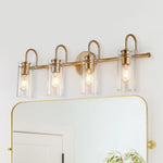 4 - Light Mid - century Cylinder Glass Wall Sconces - LightfixturesUAE