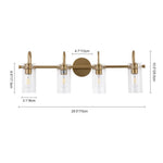 4 - Light Mid - century Cylinder Glass Wall Sconces - LightfixturesUAE