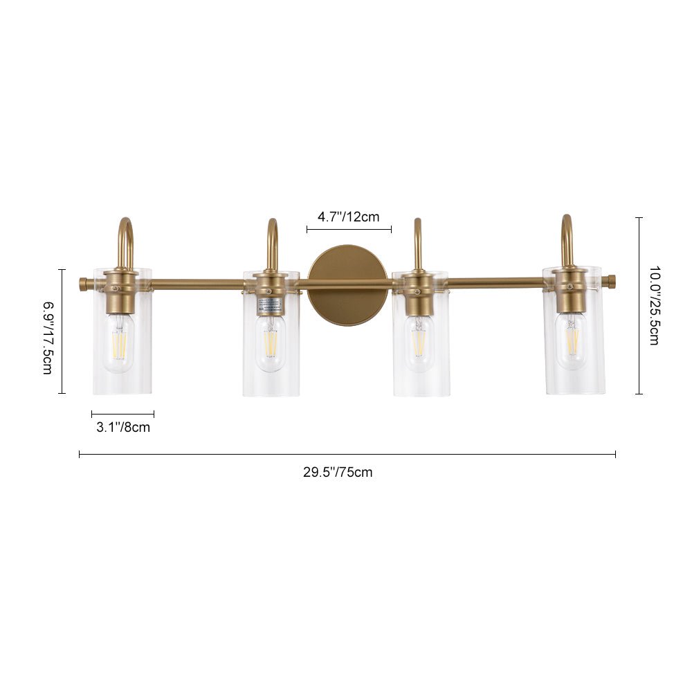 4 - Light Mid - century Cylinder Glass Wall Sconces - LightfixturesUAE