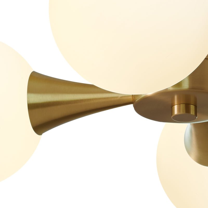 4 - light Mid - Century Modern Opal Globe Ceiling Light - LightfixturesUAE