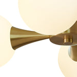 4 - light Mid - Century Modern Opal Globe Ceiling Light - LightfixturesUAE