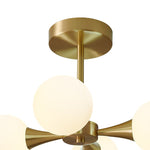 4 - light Mid - Century Modern Opal Globe Ceiling Light - LightfixturesUAE