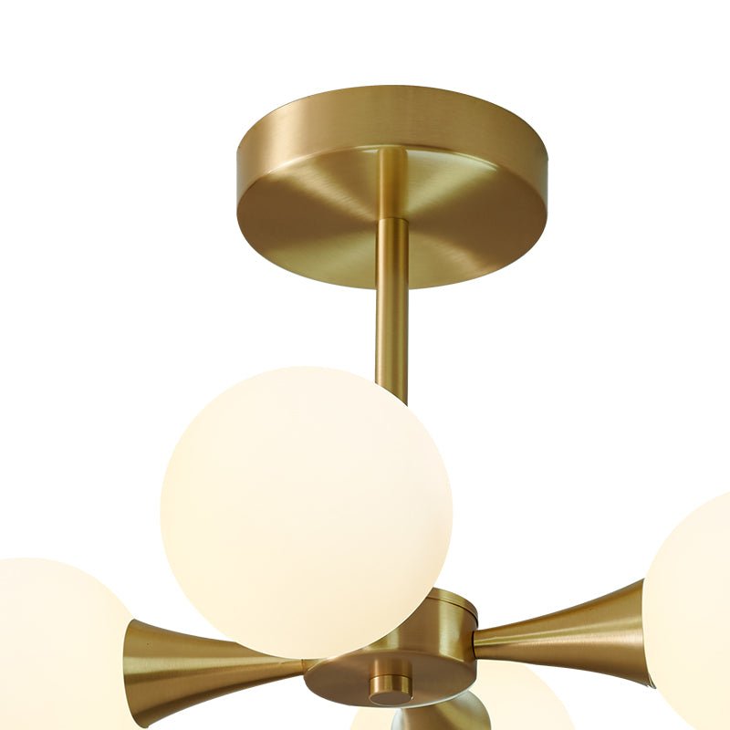 4 - light Mid - Century Modern Opal Globe Ceiling Light - LightfixturesUAE