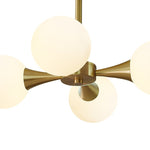 4 - light Mid - Century Modern Opal Globe Ceiling Light - LightfixturesUAE