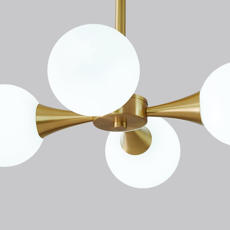 4 - light Mid - Century Modern Opal Globe Ceiling Light - LightfixturesUAE