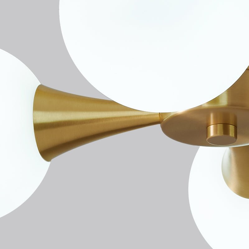4 - light Mid - Century Modern Opal Globe Ceiling Light - LightfixturesUAE