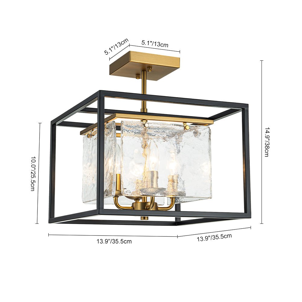 4 - Light Modern Geometric Glass Ceiling Light - LightfixturesUAE