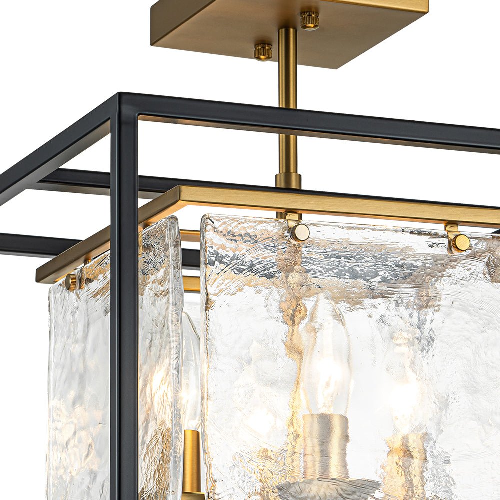 4 - Light Modern Geometric Glass Ceiling Light - LightfixturesUAE