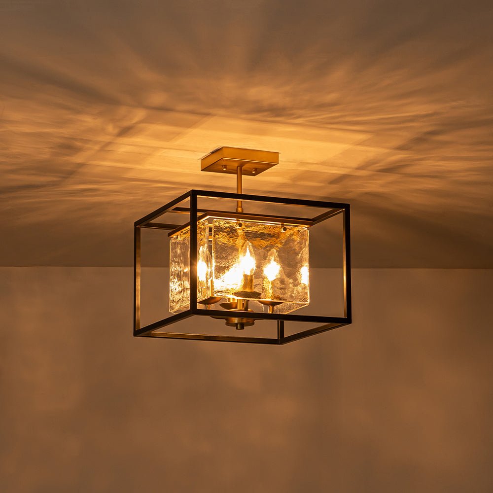 4 - Light Modern Geometric Glass Ceiling Light - LightfixturesUAE