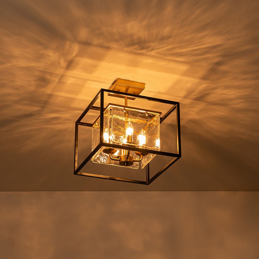 4 - Light Modern Geometric Glass Ceiling Light - LightfixturesUAE
