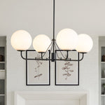 4 - Light Modern Opal Glass Globe Chandelier - LightfixturesUAE