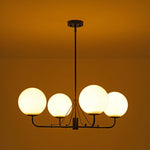 4 - Light Modern Opal Glass Globe Chandelier - LightfixturesUAE