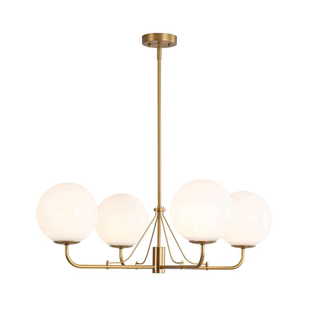 4 - Light Modern Opal Glass Globe Chandelier - LightfixturesUAE