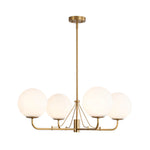 4 - Light Modern Opal Glass Globe Chandelier - LightfixturesUAE