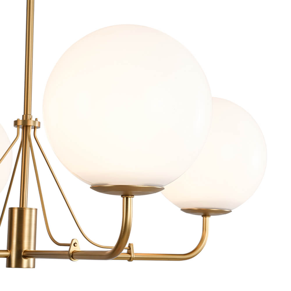 4 - Light Modern Opal Glass Globe Chandelier - LightfixturesUAE