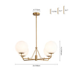 4 - Light Modern Opal Glass Globe Chandelier - LightfixturesUAE