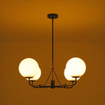 4 - Light Modern Opal Glass Globe Chandelier - LightfixturesUAE