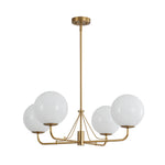 4 - Light Modern Opal Glass Globe Chandelier - LightfixturesUAE