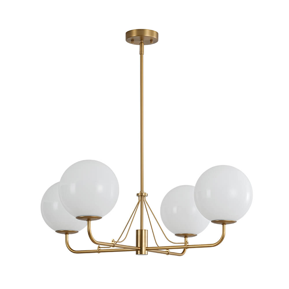 4 - Light Modern Opal Glass Globe Chandelier - LightfixturesUAE