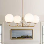 4 - Light Modern Opal Glass Globe Chandelier - LightfixturesUAE