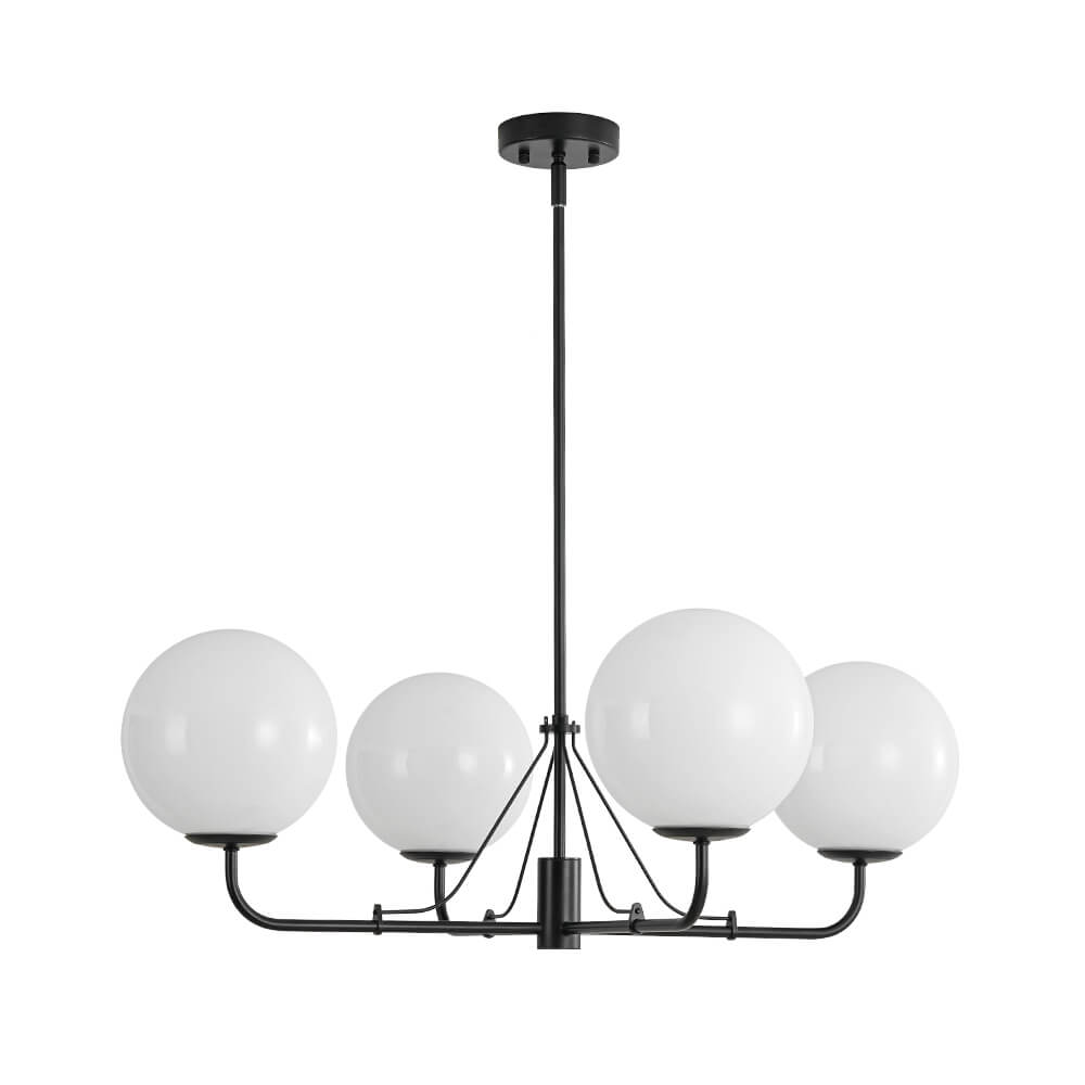 4 - Light Modern Opal Glass Globe Chandelier - LightfixturesUAE