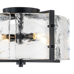 4 - Light Rustic Textured Glass Semi Flush Mount Ceiling Light - LightfixturesUAE