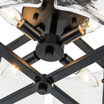 4 - Light Rustic Textured Glass Semi Flush Mount Ceiling Light - LightfixturesUAE