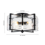 4 - Light Rustic Textured Glass Semi Flush Mount Ceiling Light - LightfixturesUAE