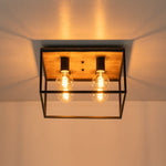 4 - Light Square Industrial Retro Flush Mount Ceiling Light - LightfixturesUAE