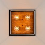 4 - Light Square Industrial Retro Flush Mount Ceiling Light - LightfixturesUAE